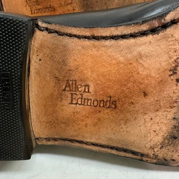 Allen Edmonds LaSalle Split Toe Blucher Dress Shoe Black Calf USA Men's 10 Wide - Picture 12 of 14